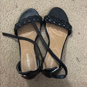 Lane Bryant Black Heels with Strappy Design